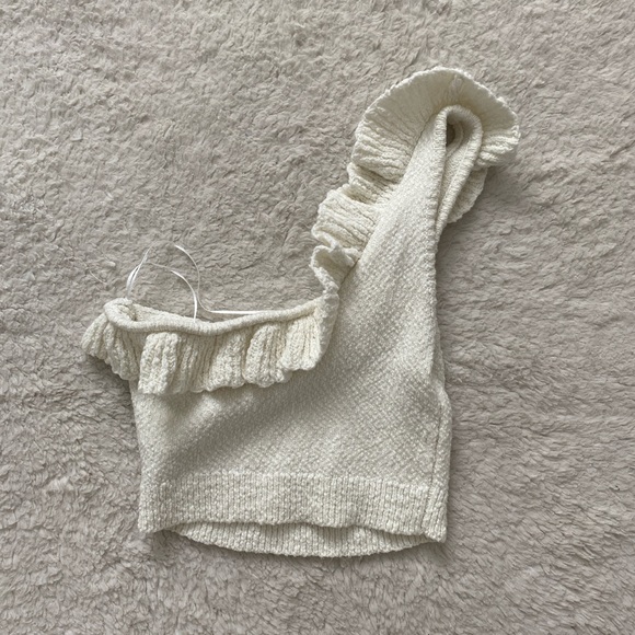 Ivory one shoulder crop top Urban Outfitters - Picture 4 of 4
